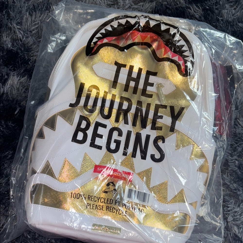 Sprayground Gold Shark Backpack